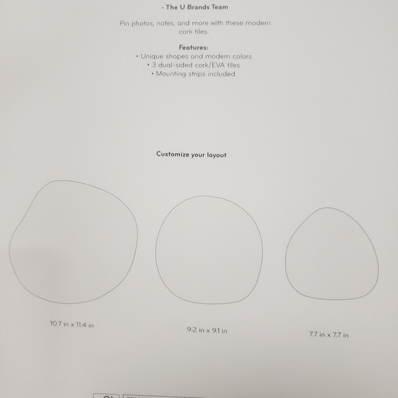 New Decor cork board shapes grey,green,cork - Picture 3 of 3